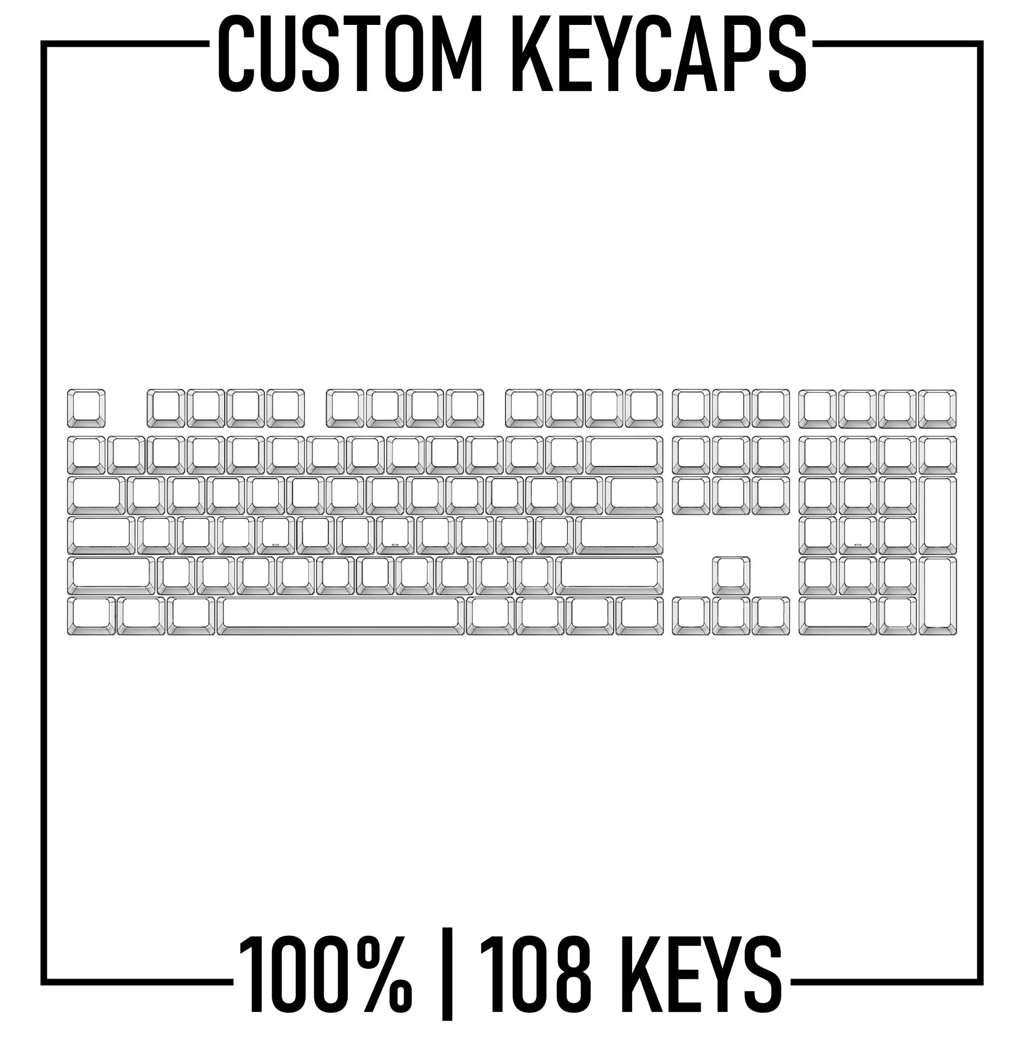 100% keyboard Custom Keycaps set ( ANSI | 108 Keys )