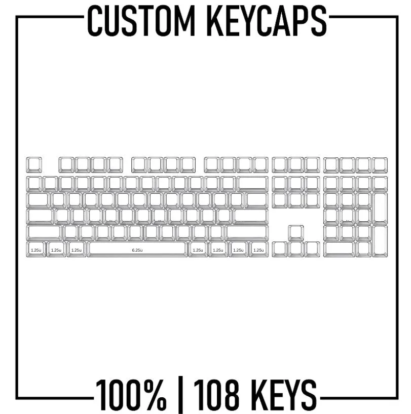 100% keyboard Custom Keycaps set ( ANSI | 108 Keys )