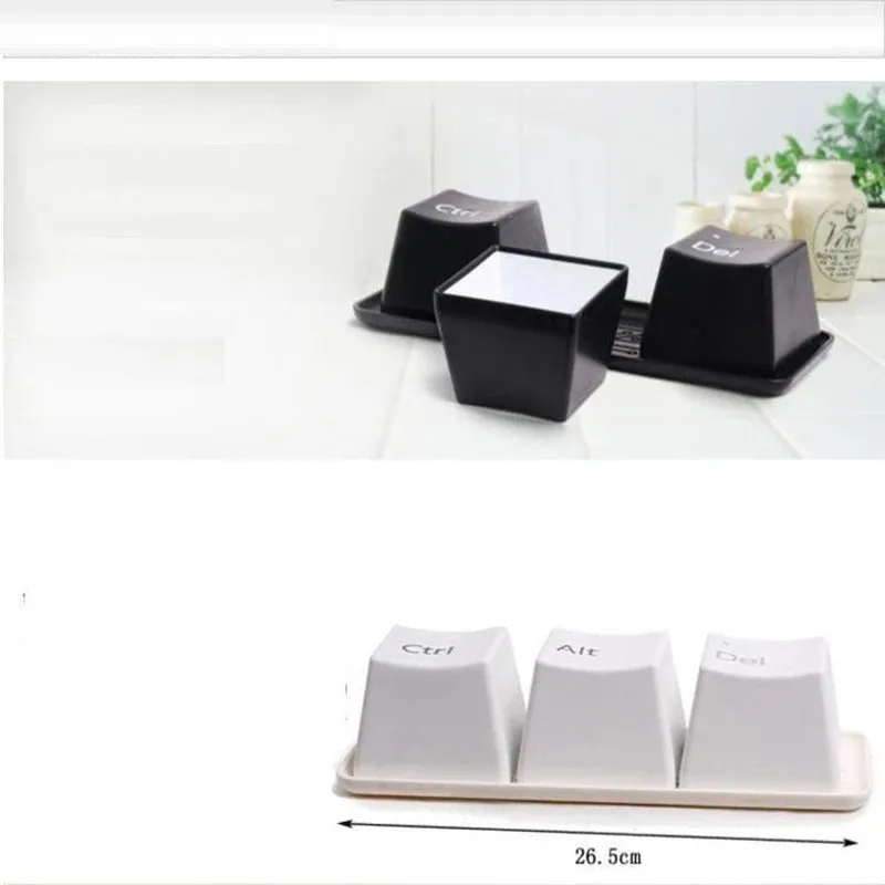 3pcs/Set Ctrl ALT DEL Keyboard  Tea Cup Container