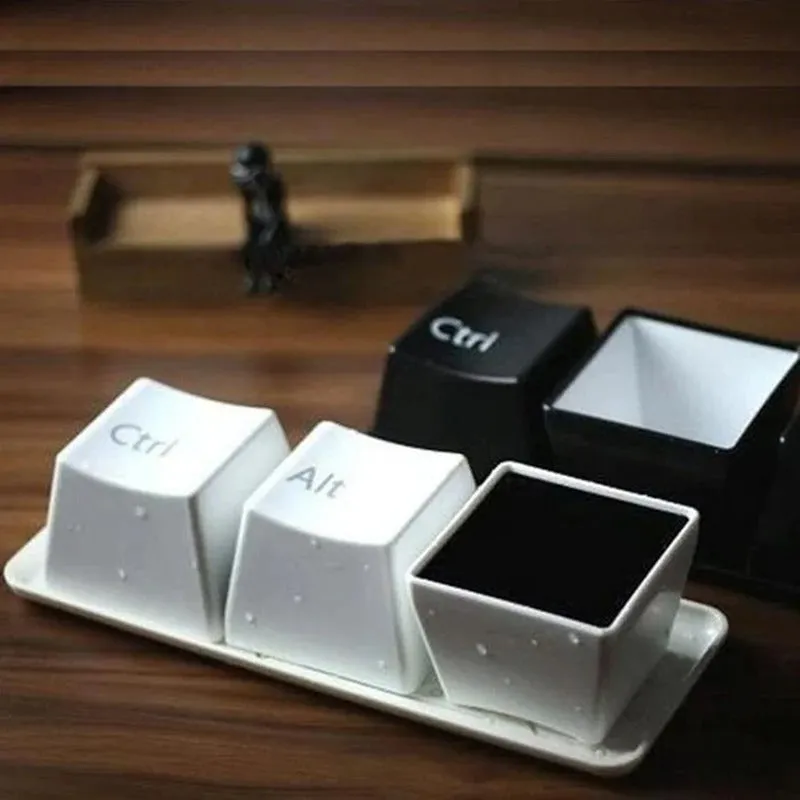 3pcs/Set Ctrl ALT DEL Keyboard  Tea Cup Container