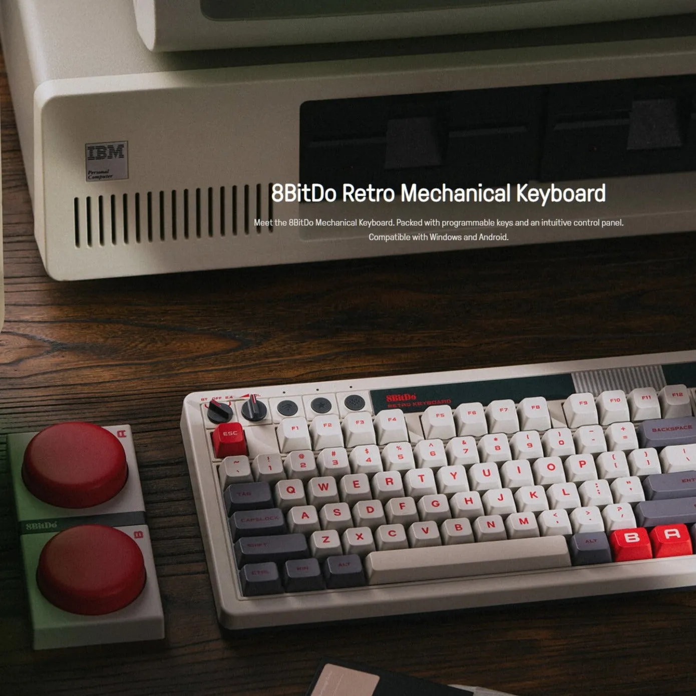 8Bitdo Retro Mechanical Keyboard: Bluetooth/2.4G/USB-C Gaming Keyboards for Windows and Android