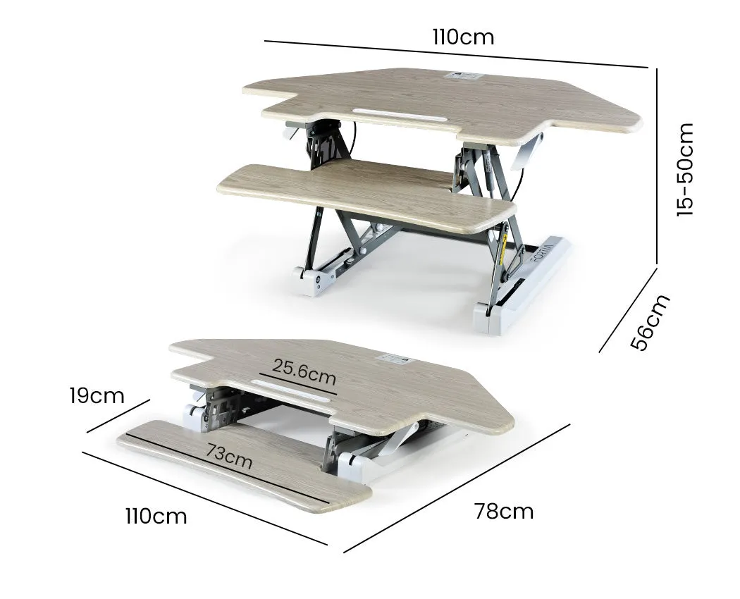 Adjustable Height Corner Desk Riser for Dual Monitors, Fortia