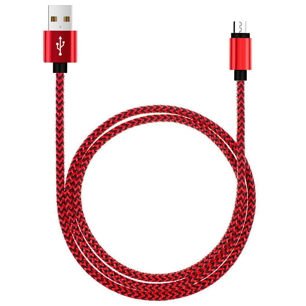 Aluminum USB A Male to Micro USB Data Sync Faster Charger Cable: 2M 1M