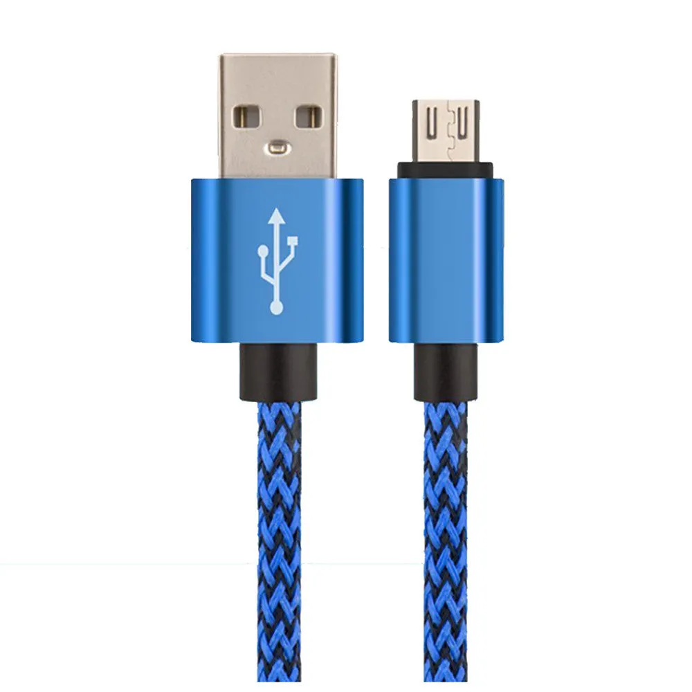 Aluminum USB A Male to Micro USB Data Sync Faster Charger Cable: 2M 1M