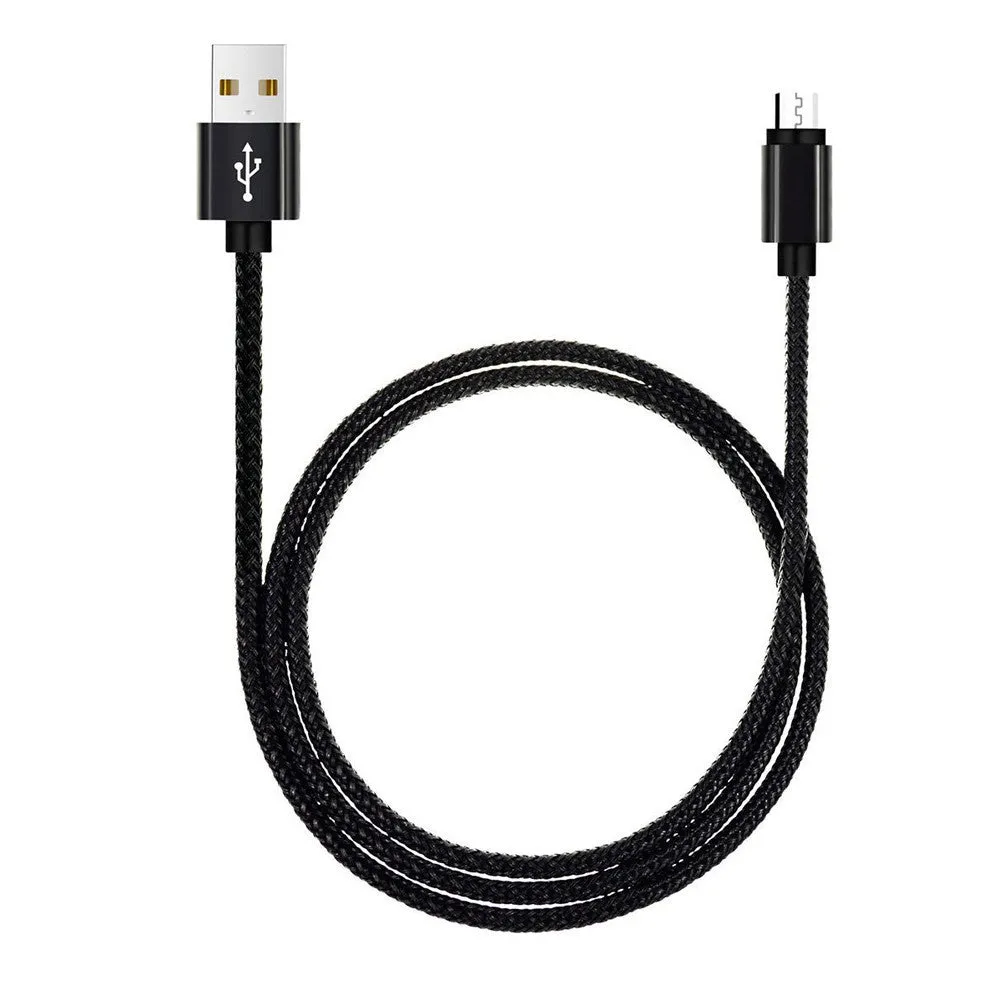 Aluminum USB A Male to Micro USB Data Sync Faster Charger Cable: 2M 1M