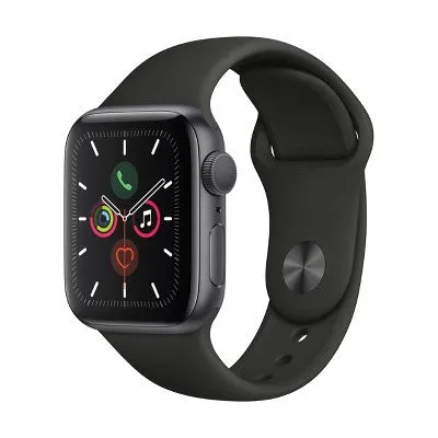 Apple Watch Series 5 GPS, 44mm Space Gray Aluminum Case with Black Sport Band