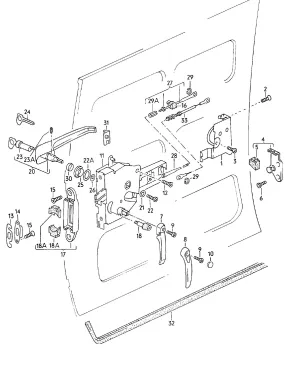 Assembly: Sliding Door Locking Mechanism T3 (80-85)