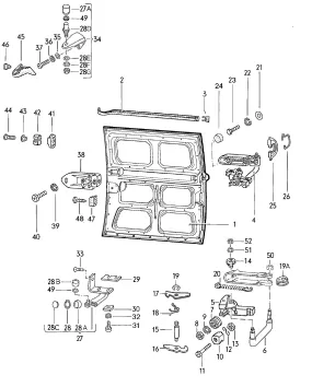 Assembly: Sliding Door Mechanism Parts T2