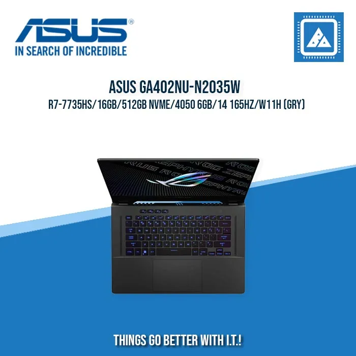 ASUS ROG ZEPHYRUS G14 GA402NU-N2035W R7-7735HS/16GB/512GB NVME/4050 6GB | BEST FOR GAMING AND AUTOCAD LAPTOP