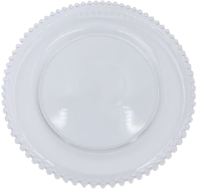 Beaded - Glass Charger Plate in Clear (Item # 0239)