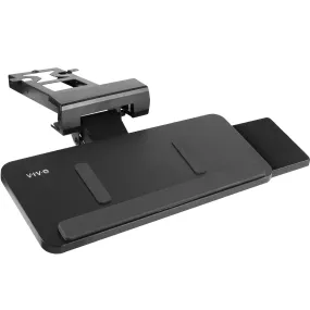 Black Under Desk Keyboard Tray with Mousepad