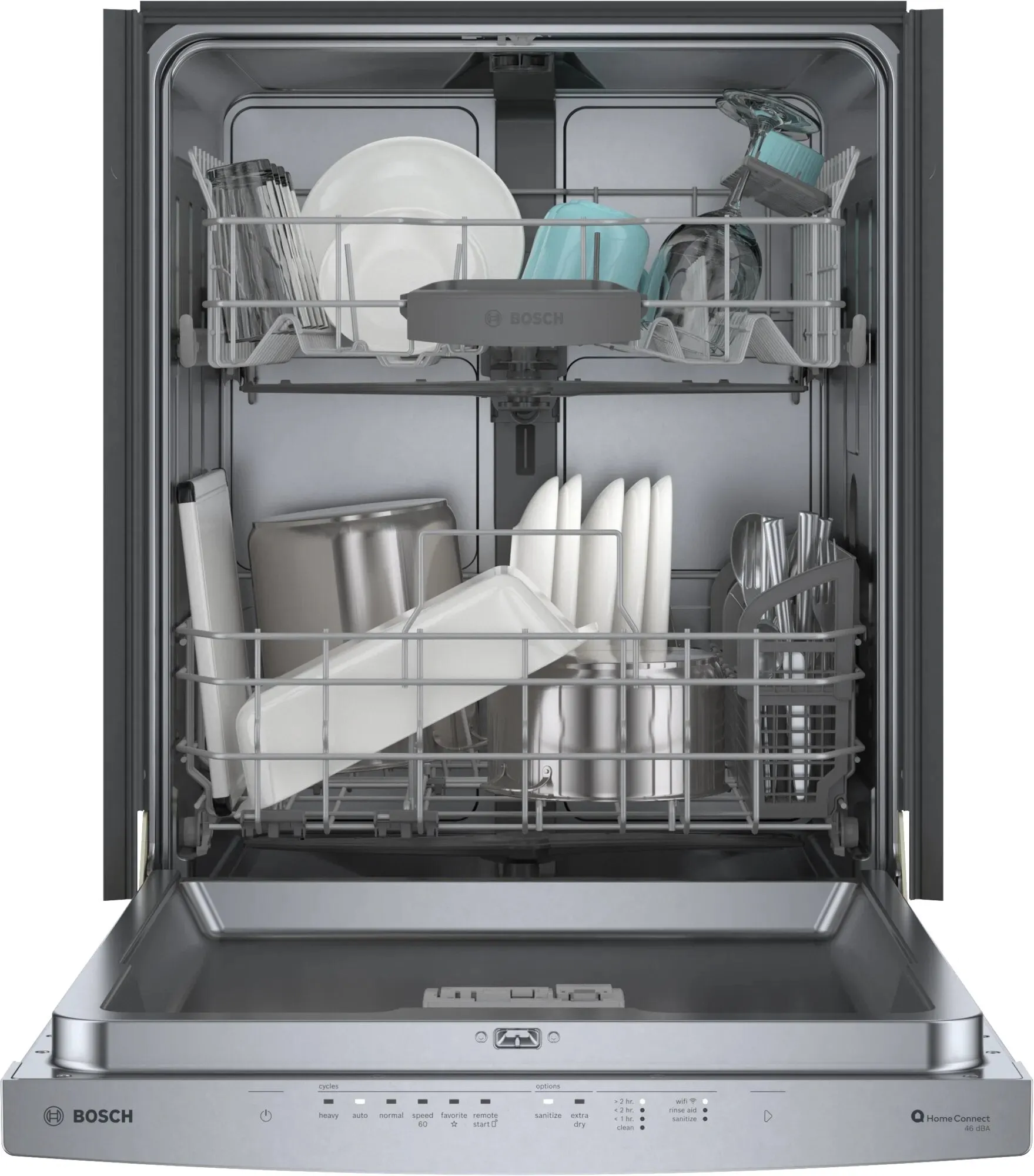 Bosch - 46 dBA Built In Dishwasher in Stainless - SHS53C75N