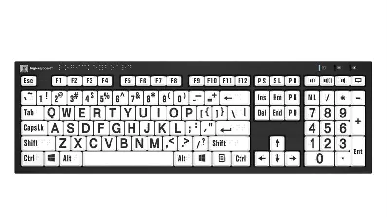 Braille QWERTY Keyboards (with and without Large Print)