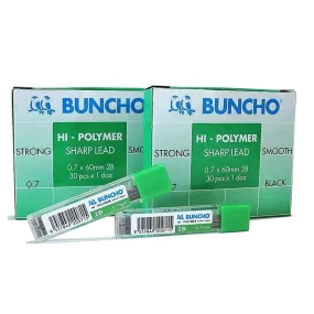 Buncho HI-POLYMER Lead 2B 0.7mm - Pack of 12 Tubes