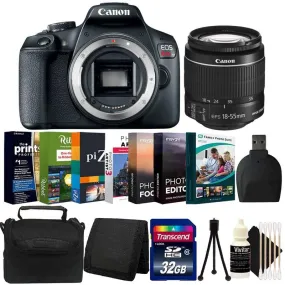 Canon EOS Rebel T7 CMOS Digital SLR Camera with EF-S 18-55mm Lens   Photo Editor Bundle