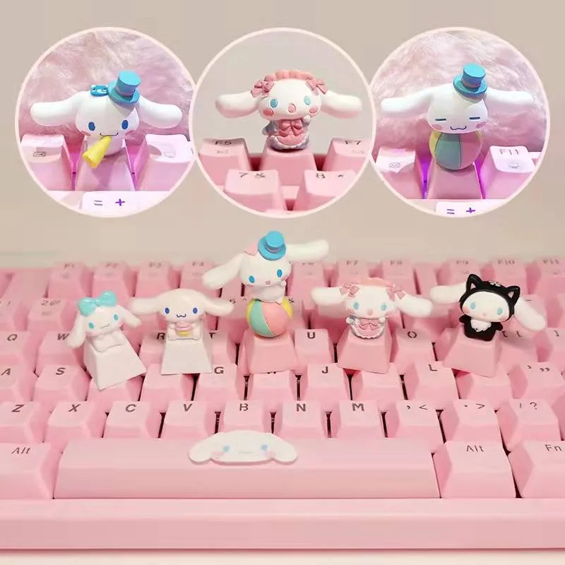 Cinnamoroll Inspired Keyboard Cap Pink and White Base