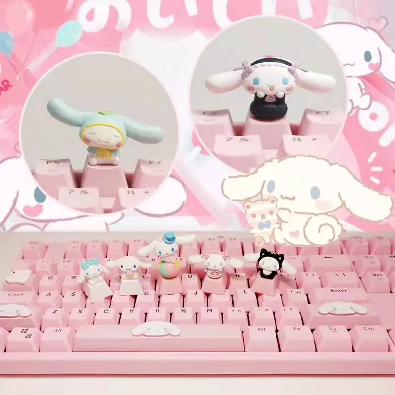 Cinnamoroll Inspired Keyboard Cap Pink and White Base