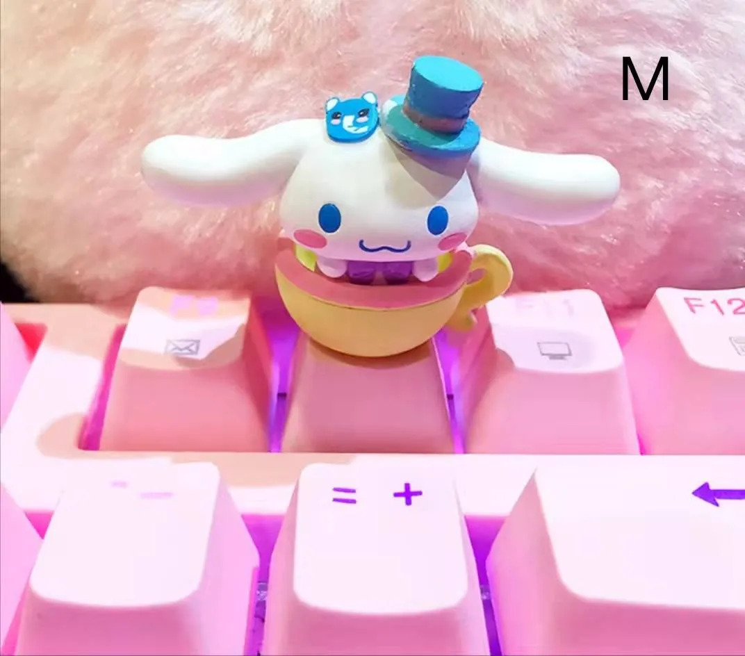 Cinnamoroll Inspired Keyboard Cap Pink and White Base