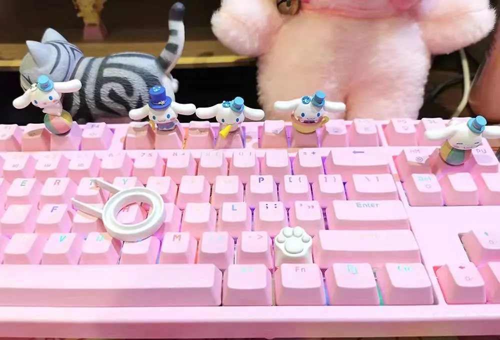 Cinnamoroll Inspired Keyboard Cap Pink and White Base