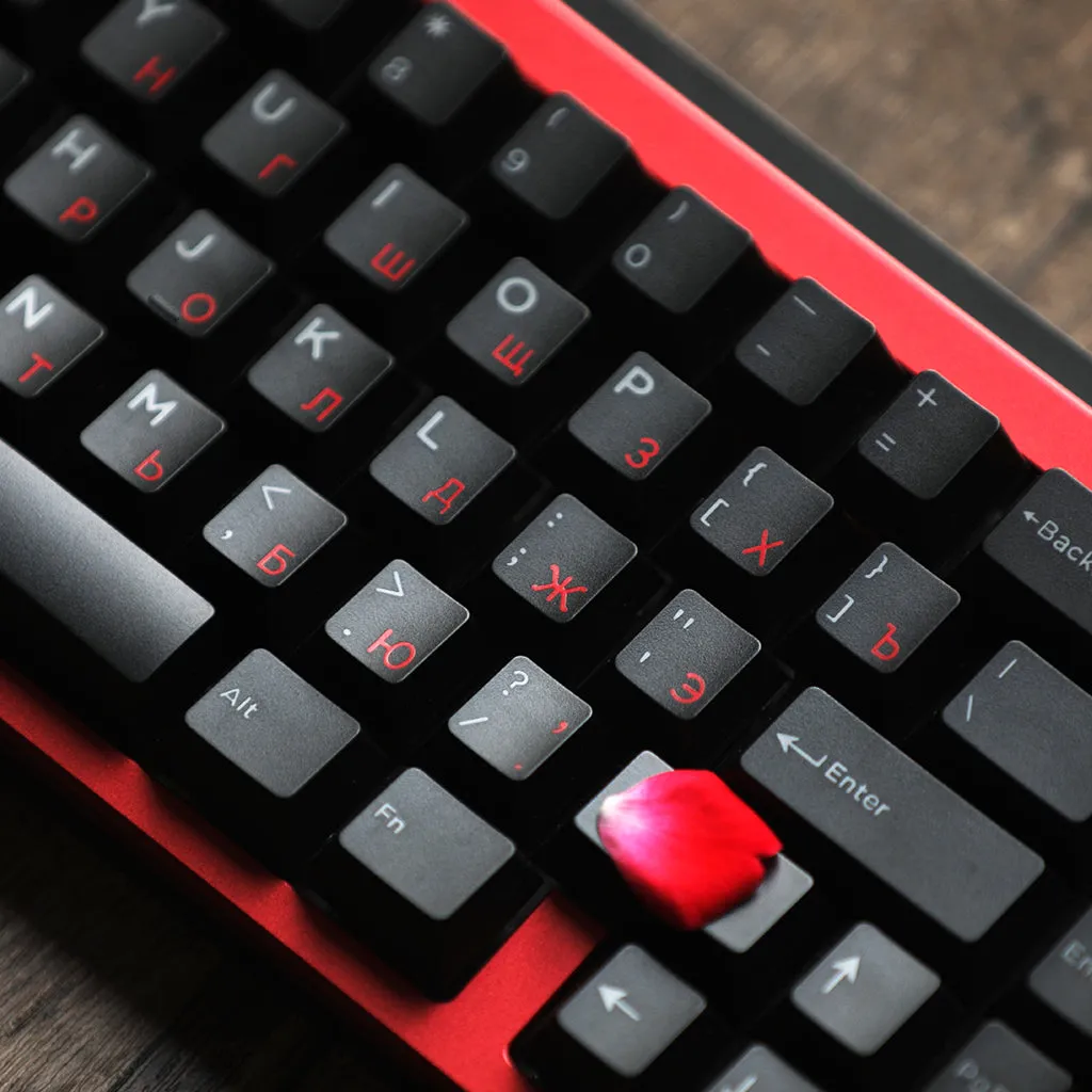 [CLOSED][GB] Domikey x iNKY Amore:RED  Cherry Profile ABS doubleshot Cyrillic English keycaps