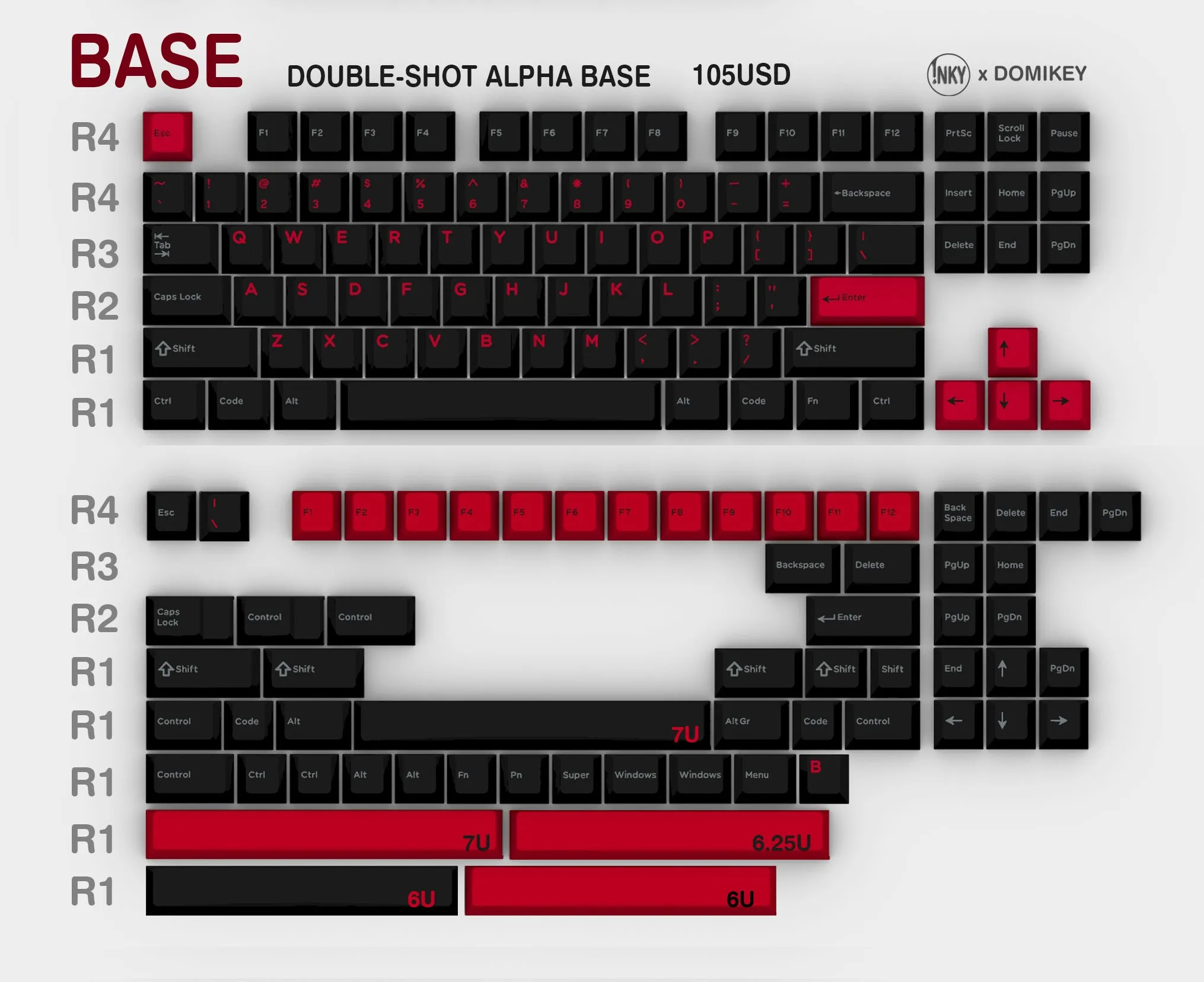 [CLOSED][GB] Domikey x iNKY Amore:RED  Cherry Profile ABS doubleshot Cyrillic English keycaps