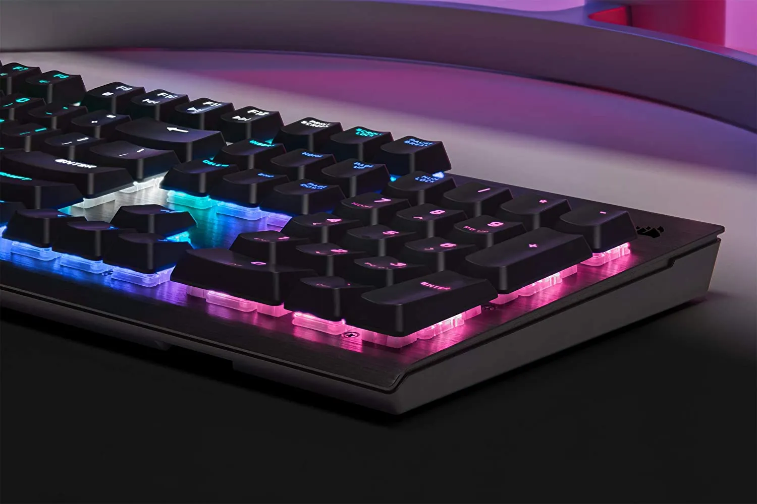 Corsair Keyboard K60 RGB Pro Low Profile Mechanical Gaming Keyboard - Cherry MX Low Profile Speed Mechanical Keyswitches – Slim and Streamlined Durable Aluminum Frame - Customizable Per-Key RGB Backlighting