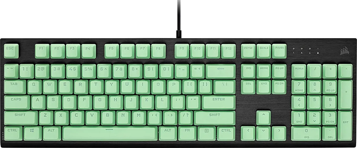 Corsair Keycap PBT Double-Shot PRO Keycap Mod Kit – Double-Shot PBT Keycaps – Standard Bottom Row – Textured Surface - (Mint Green)