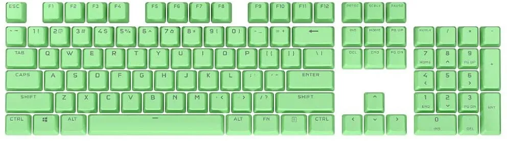 Corsair Keycap PBT Double-Shot PRO Keycap Mod Kit – Double-Shot PBT Keycaps – Standard Bottom Row – Textured Surface - (Mint Green)