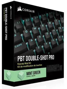 Corsair Keycap PBT Double-Shot PRO Keycap Mod Kit – Double-Shot PBT Keycaps – Standard Bottom Row – Textured Surface - (Mint Green)