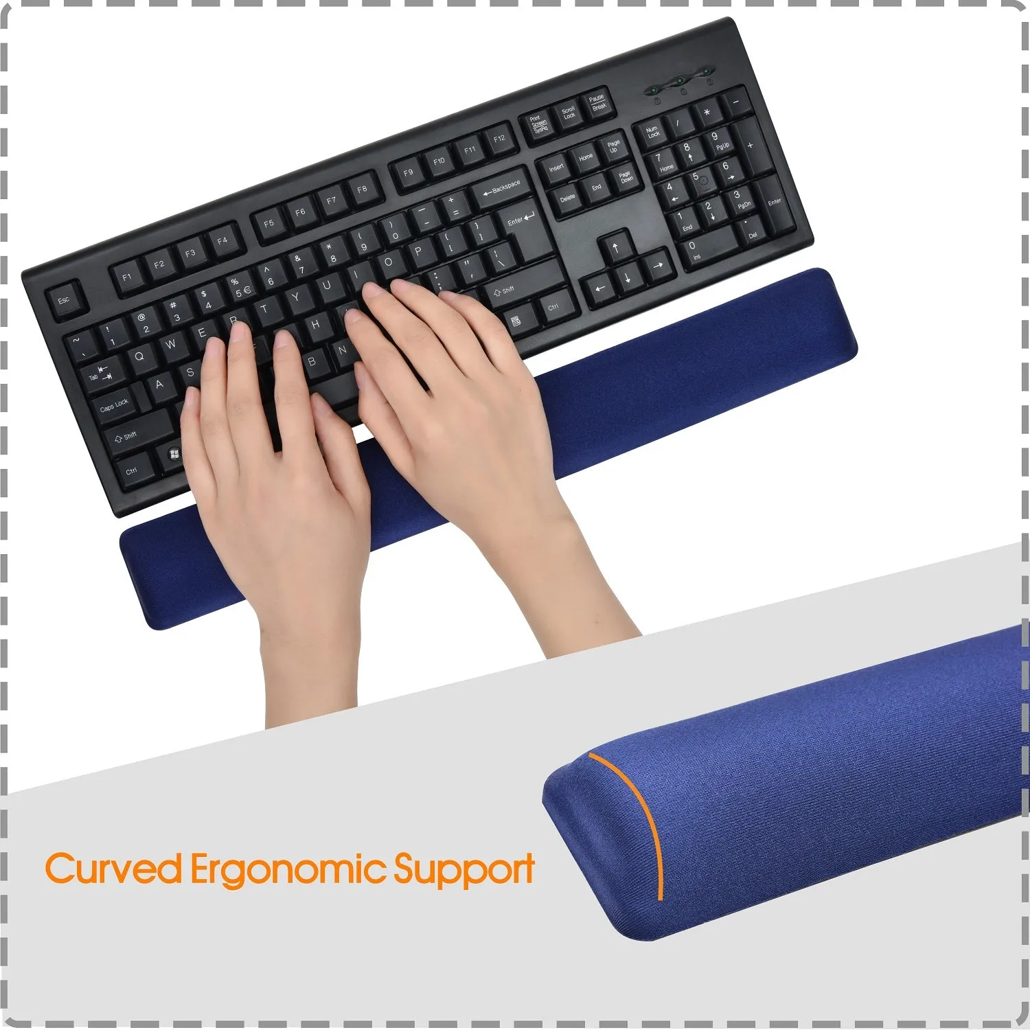 DAC® MP-128 Super-Gel™ Straight Edge Keyboard Palm Support, Blue