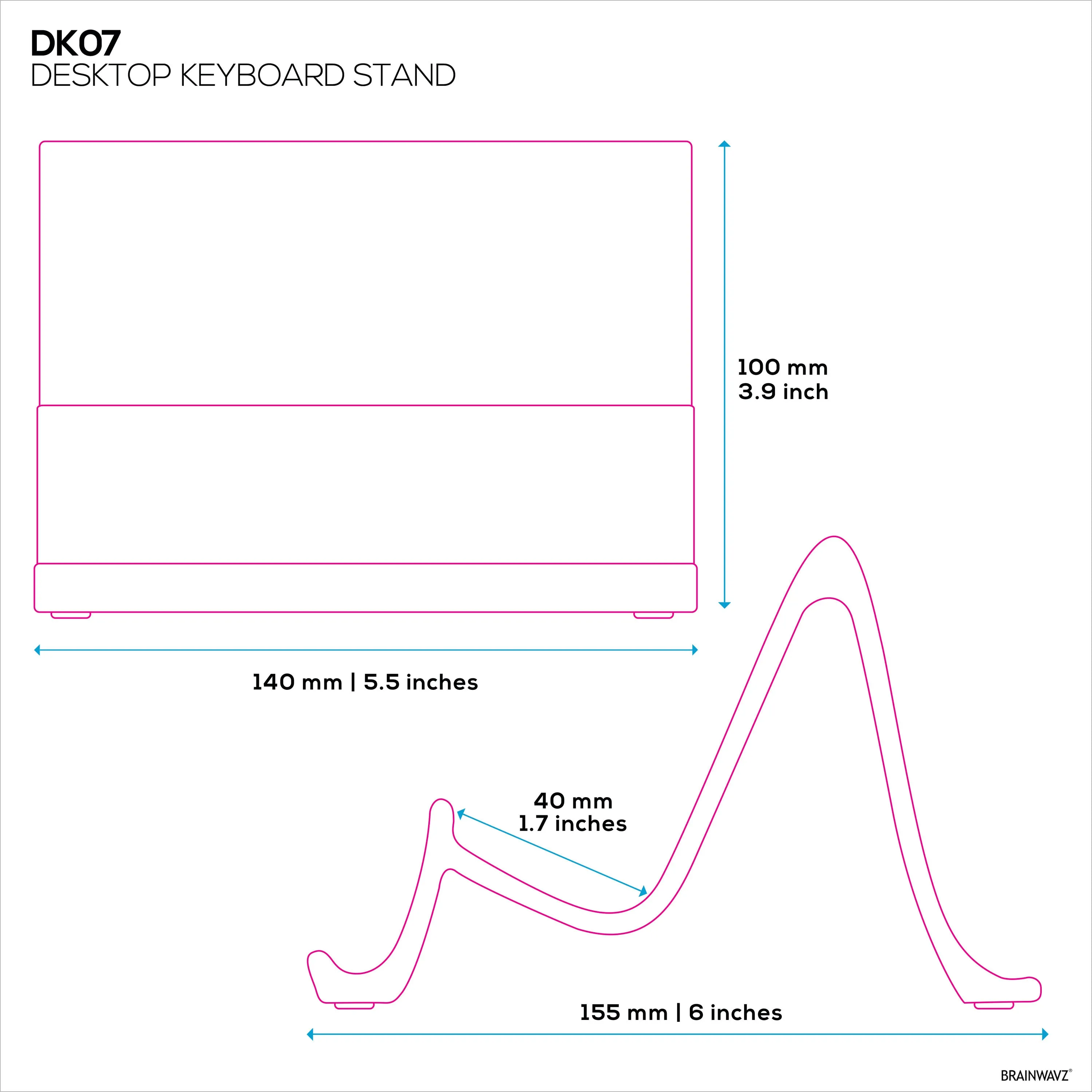 Desktop Keyboard Stand Holder - Minimal, Modern Wave Design for Display & Safe Storage for All Gaming, Home & Office Keyboards