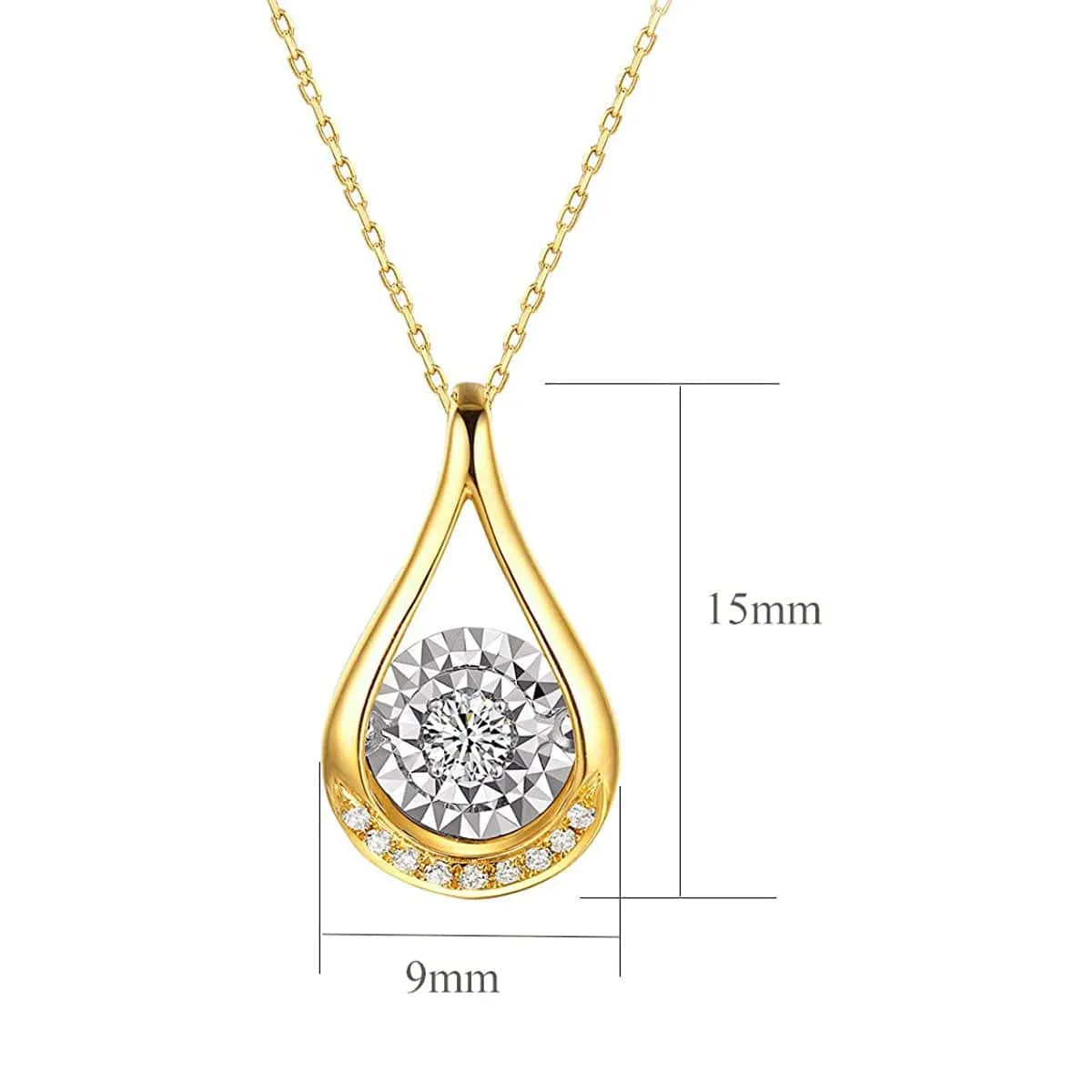 Diamond Teardrop Pendant in 14k Yellow Gold