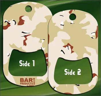 Dog Tag Bottle Opener - Tan Camo