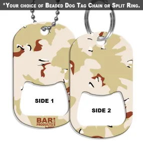 Dog Tag Bottle Opener - Tan Camo