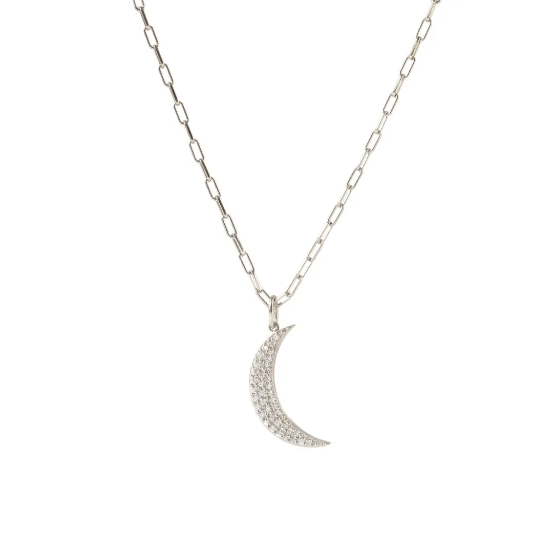 DREAM LUNA PAPERCLIP NECKLACE - GOLD OR SILVER