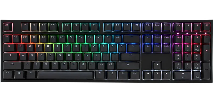 Ducky One 2 Backlit Gaming Keyboard, Mx-Silent-Red, Rgb Led - Black, Ch-Layout