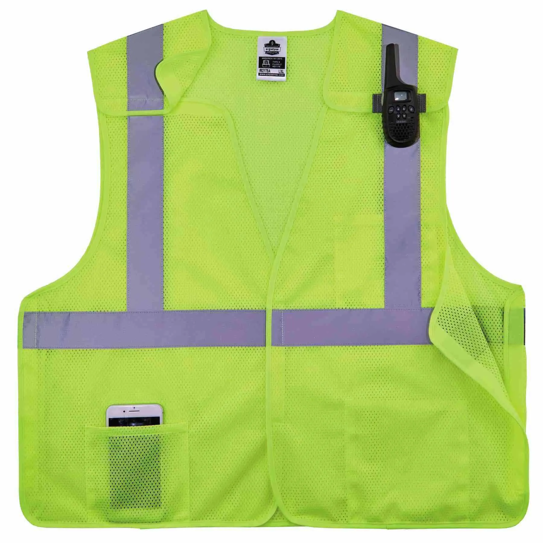 Ergodyne 21529 8217BA 4XL/5XL Lime Class 2 Breakaway Mesh Vest