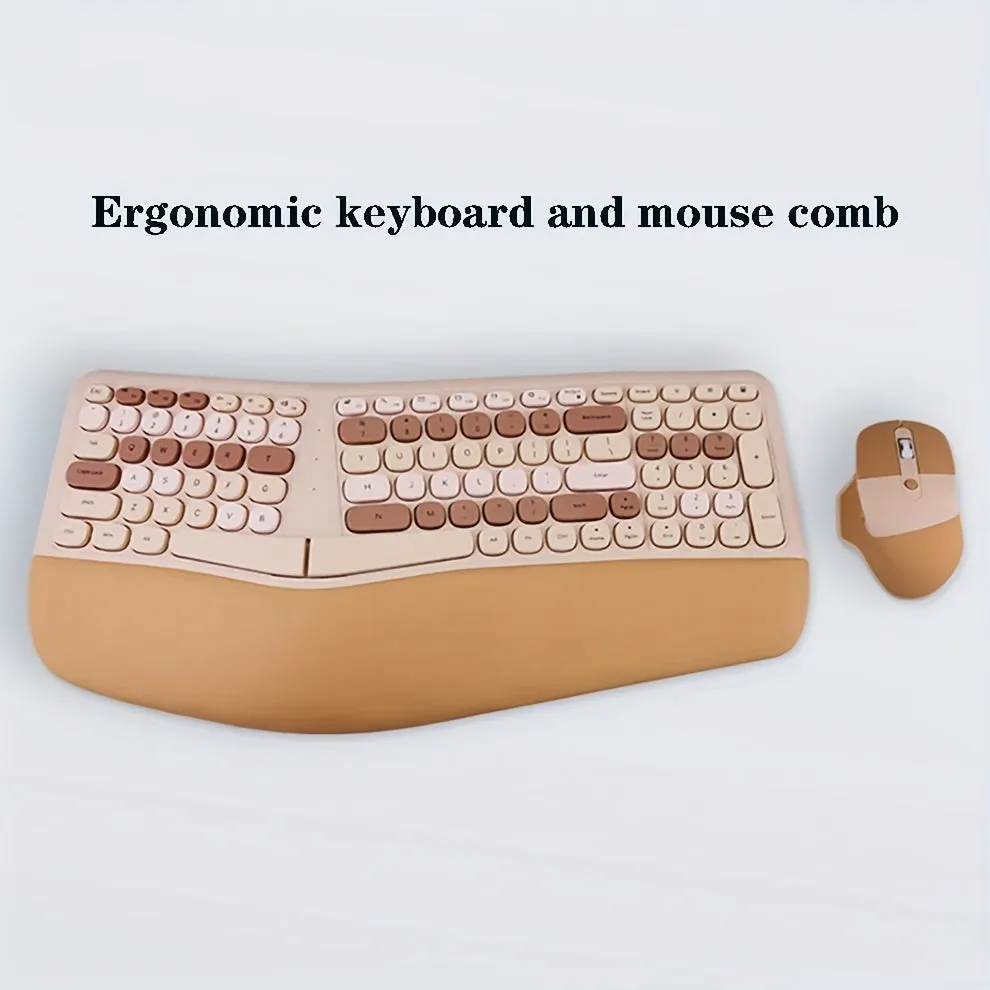 Ergonomic Skinny Hand Rest Wireless Keyboard Mouse Set For Desktop Laptop Office, Bright And Refreshing Macaron Color System, Each Color Can Bring A Different Mood.