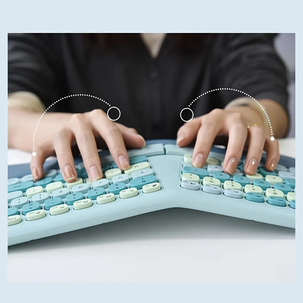 Ergonomic Skinny Hand Rest Wireless Keyboard Mouse Set For Desktop Laptop Office, Bright And Refreshing Macaron Color System, Each Color Can Bring A Different Mood.