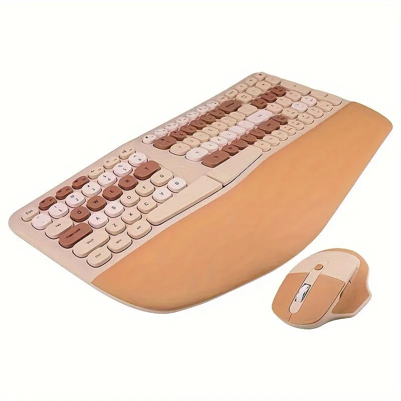 Ergonomic Skinny Hand Rest Wireless Keyboard Mouse Set For Desktop Laptop Office, Bright And Refreshing Macaron Color System, Each Color Can Bring A Different Mood.