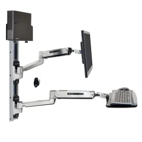 Ergotron Lx Sit-Stand Wall Mount System - Mounting Kit (Wall Arm, Cpu Holder, Mouse Holder, 2 Track Covers, Keyboard Arm