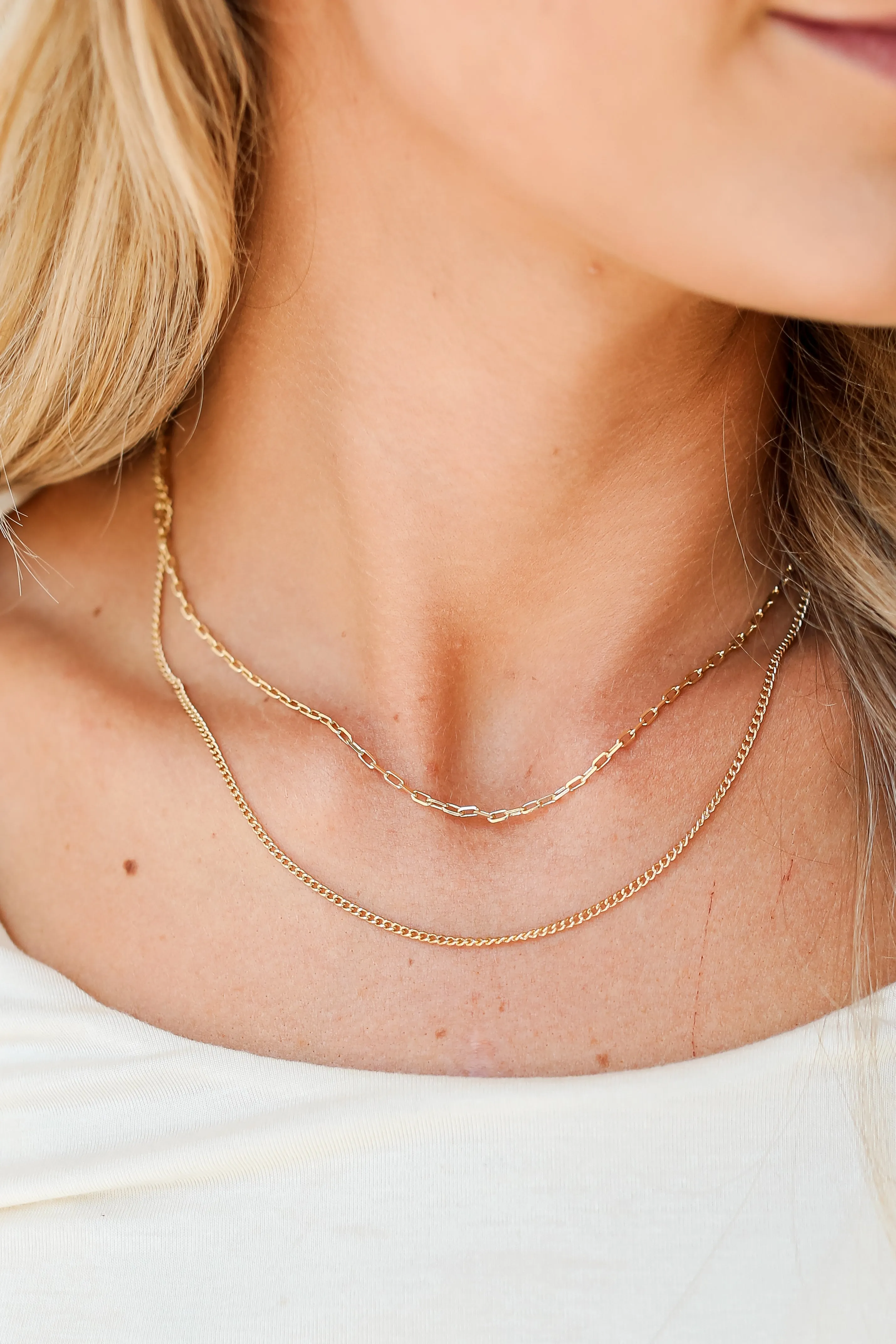 FINAL SALE - Annabelle Gold Layered Chain Necklace