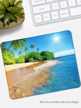 For Home Natural Rubber Landscape Lock Edge Small Size Mouse Pad