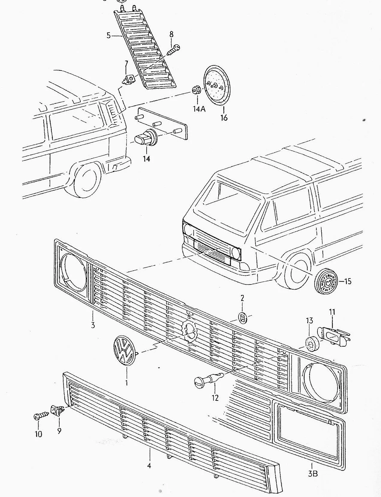 Front Grille Mount T3 (upper)