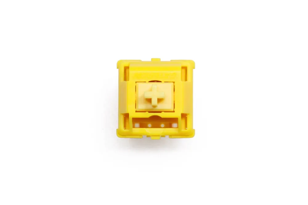 Gateron CAP Gold Switch V2 Extras 5pin RGB Linear 63g mx stem switch for mechanical keyboard 50m Gold Yellow with Acrylic Base Case