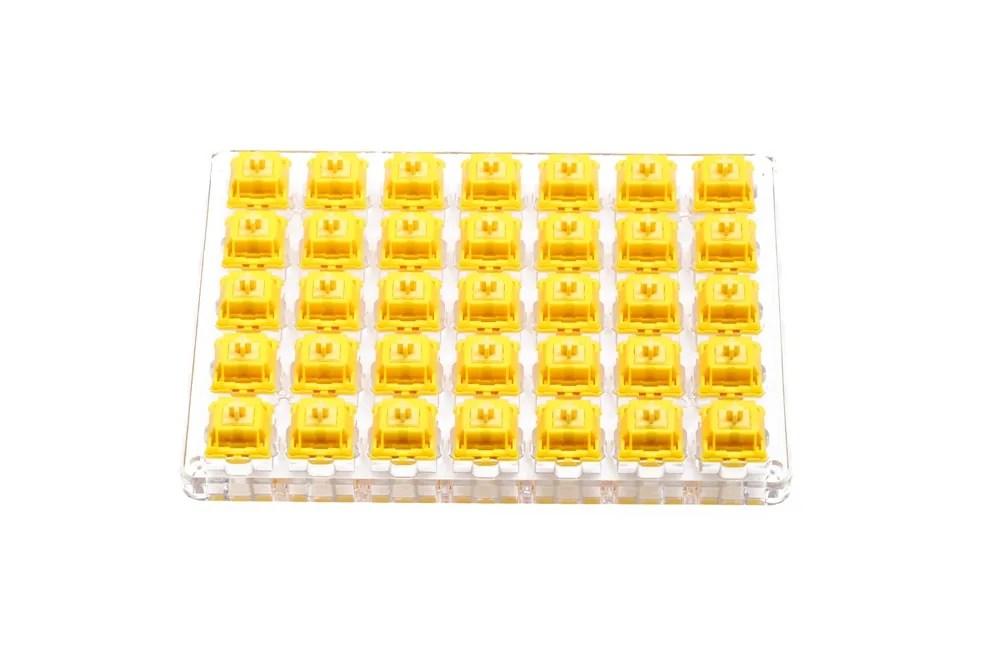 Gateron CAP Gold Switch V2 Extras 5pin RGB Linear 63g mx stem switch for mechanical keyboard 50m Gold Yellow with Acrylic Base Case