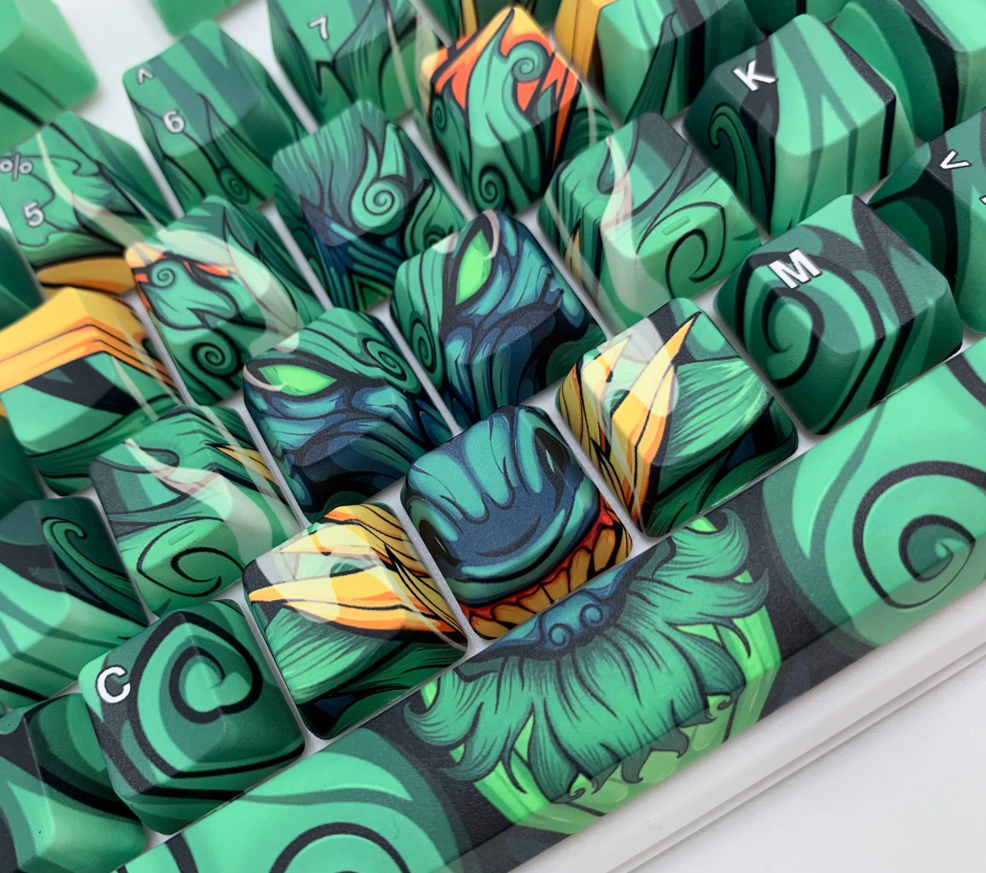 Green Oni Dragon Keycap Set - Alpherior Keys