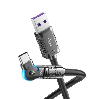 Hoco U118 | USB to Type-C (Rotating) Mobile Cable | Fast Charge 100W PD