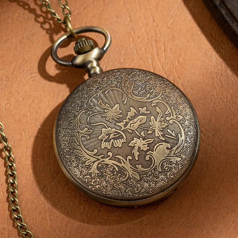 Hollow Classical Mechanical Parts Bronze Mechanical Pocket Watch