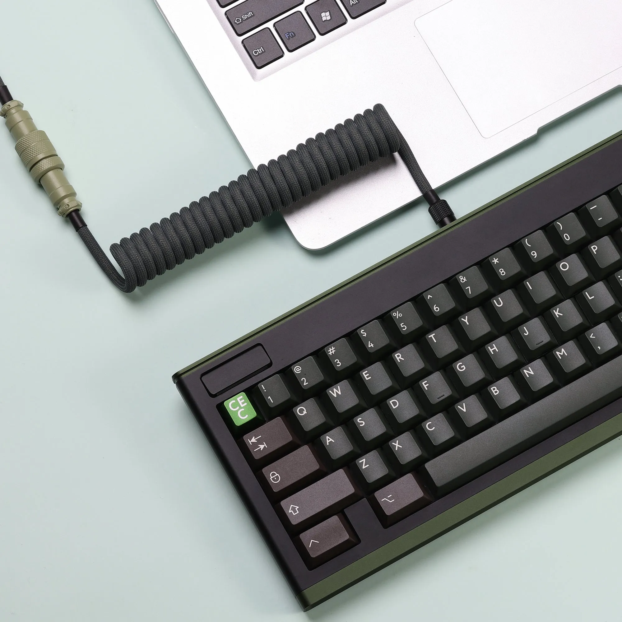 KBDfans Olive Green Handmade Custom Mechanical Keyboard USB-C Cable 2.0